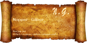 Nopper Gábor névjegykártya